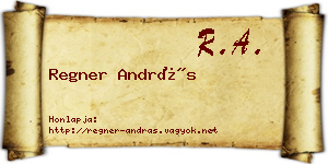 Regner András névjegykártya